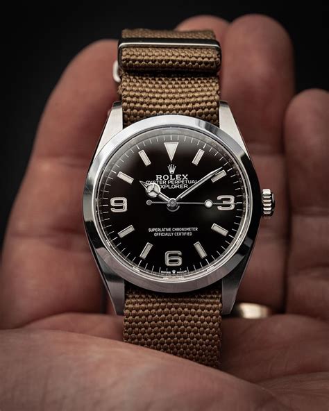 nato rolex|Rolex explorer with NATO strap.